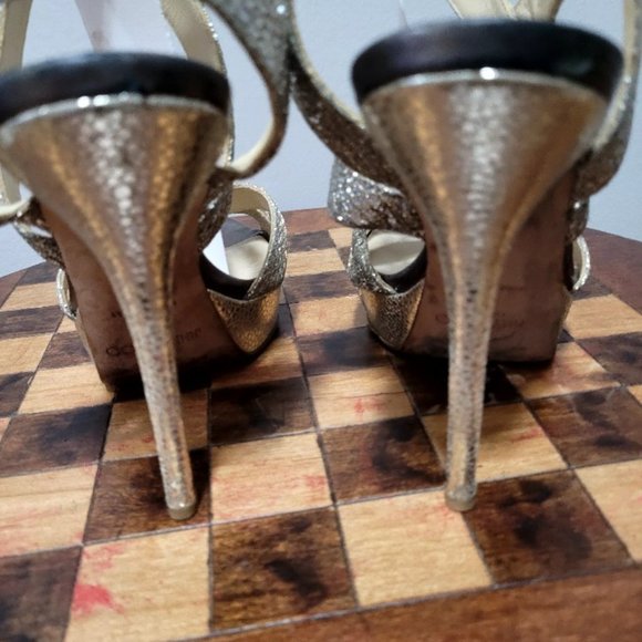 Jimmy Choo  glitter criss cross heels - Picture 6 of 8